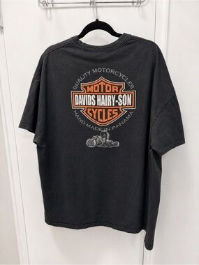 DavidS Hairy-Son Black Graphic Motorcycle T-Shirt - Men's